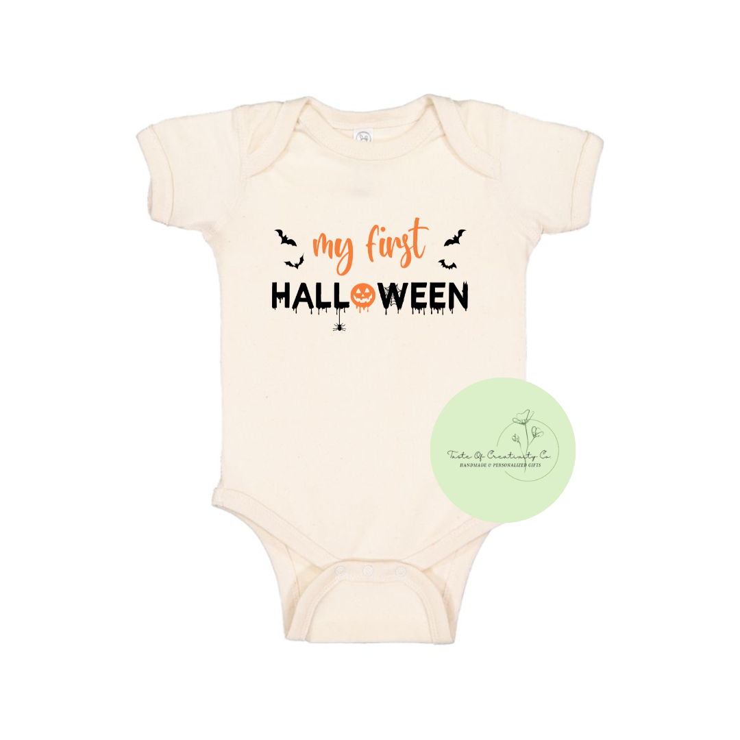 "My First Halloween" Onesie™, Halloween Apparel, Spooky Szn Baby Apparel, Apparel for Baby, Infant Bodysuit