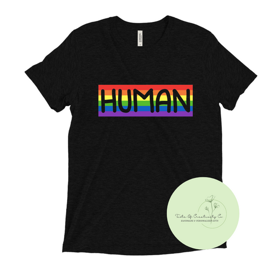 Human T-Shirt, Pride Apparel, Pride Gift, Pride Month (15% of Proceeds Donated to PRISM Halton)