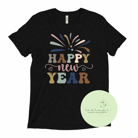 “Happy New Year” T-Shirt, New Years Apparel, NYE Shirt