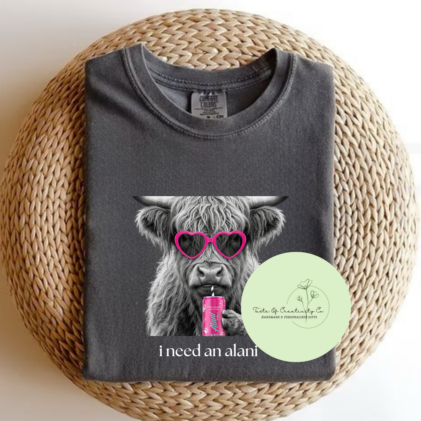 “I Need An Alani” Monochrome Animal T-Shirt, Oversized Relaxed Fit Tee, Energy Drink Inspired Apparel