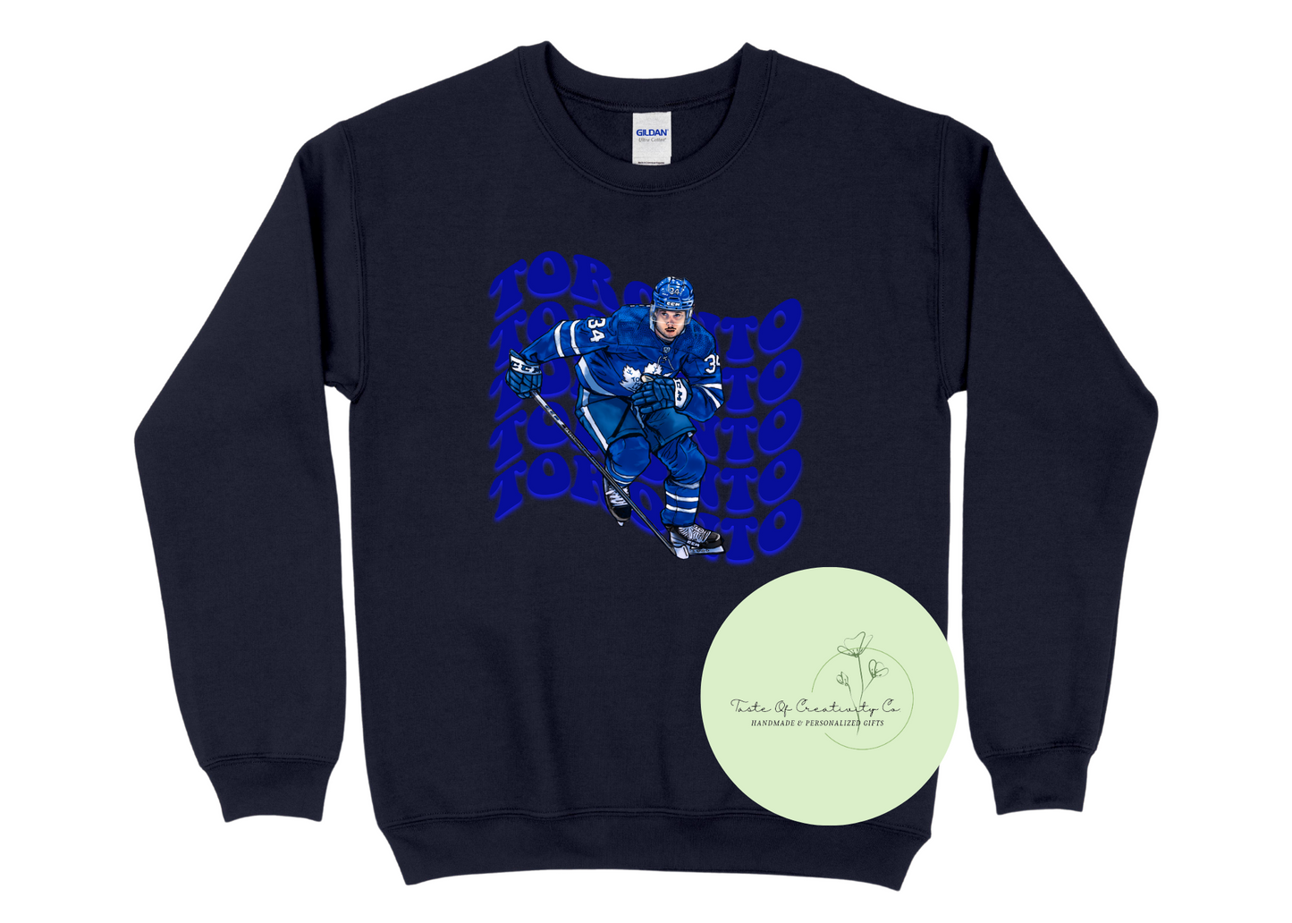 "TML Matthews" Knock-Out Crewneck Sweater, Toronto Hockey Apparel, Arena Sweater, Leafs Sweater