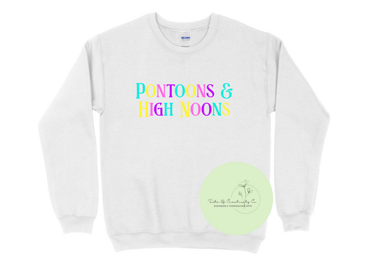 Pontoons and High Noons Crewneck Sweater, CAMP COTTAGE Collection, Campfire Sweater