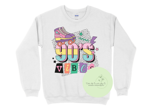 90s Vibes Crewneck Sweater, Retro Sweatshirt, Retro Aesthetic, Roller-Skating Aesthetic, 90s Apparel
