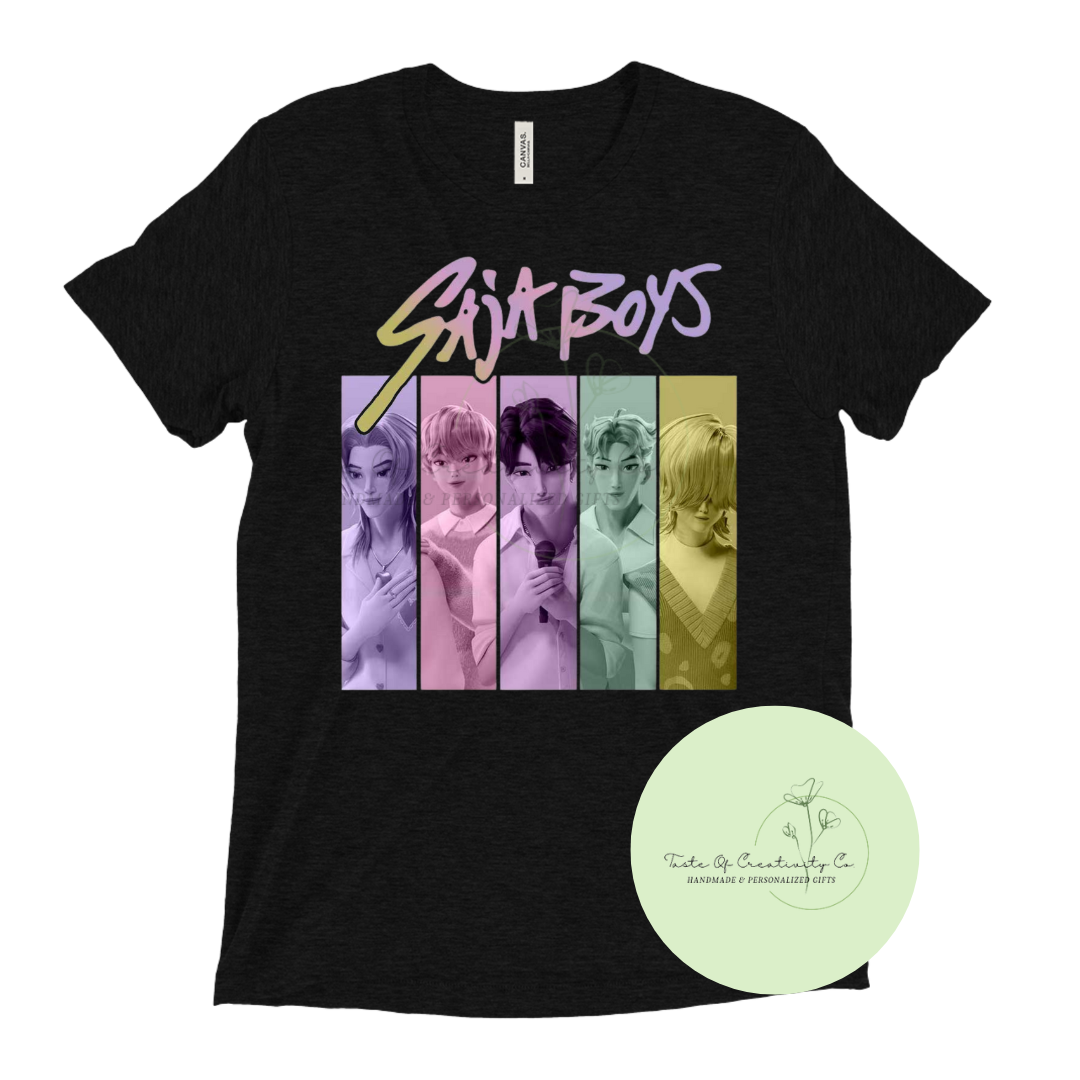Saja Boys T-Shirt, KPop Boy Band Gift, KPop Demon Hunters T-Shirt, KPop Apparel, Korean Culture Television