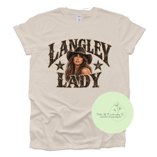 Langley Lady T-Shirt, Western T-Shirt, Country Apparel, Country Concert Apparel, Gift for Her