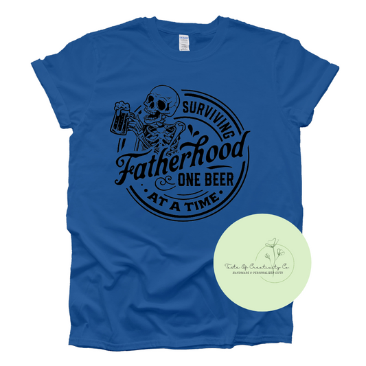 Surviving Fatherhood One Beer At A Time T-Shirt, Funny Gift for Dad, Father's Day Gift