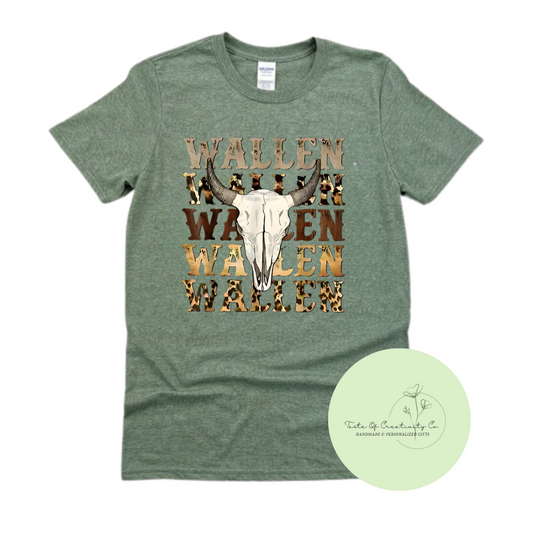 WALLEN Western Longhorn T-Shirt, Western T-Shirt, Country Apparel, Disco Cowgirl Collection