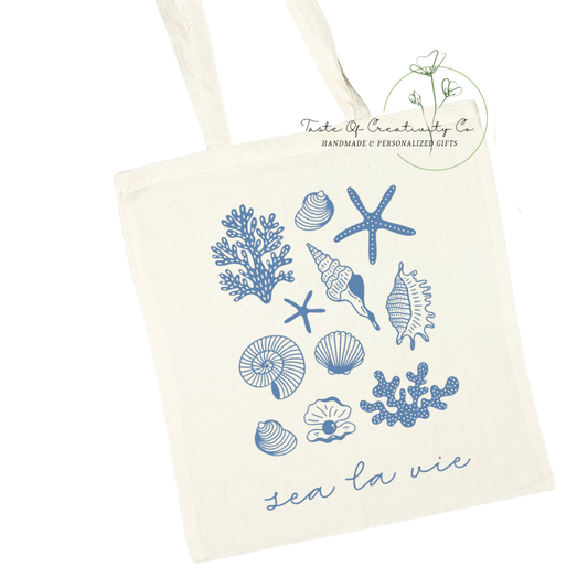 Sea La Vie Tote Bag, Eco Friendly Bag, Reusable Shopping Bag, Coastal Cowgirl Collection, Disco Cowgirl Collection