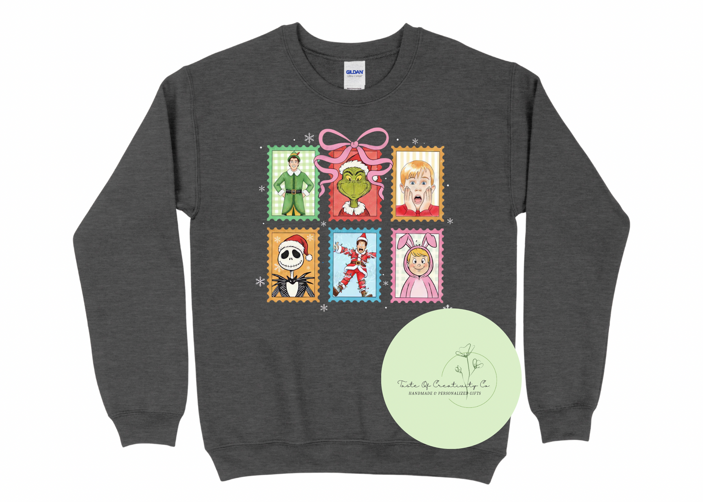Retro Christmas Characters Crewneck Sweater, Retro Christmas Apparel, Christmas Crewneck Sweater, The Winter Wishes Collection