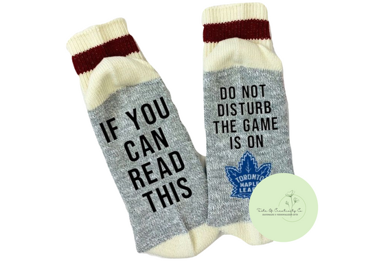 Please Do Not Disturb My Team Is On Chatting Socks, Novelty Socks, Gift for Sports Fan