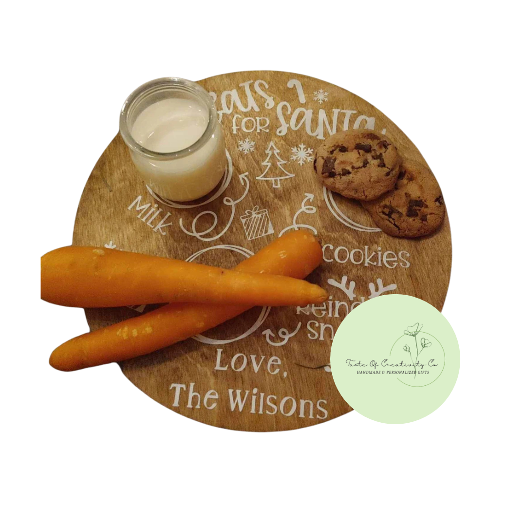 Wooden Santa Tray, Cookie Plate for Santa, Personalized Gift for Santa