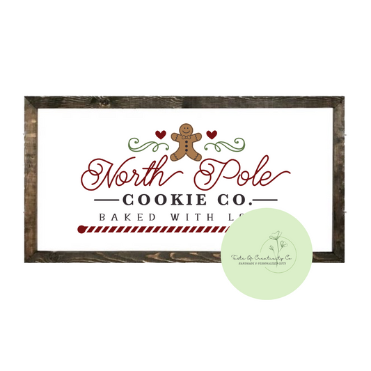 North Pole Cookie CO. Farmhouse Sign, Christmas Decor, Christmas Cookie Decor