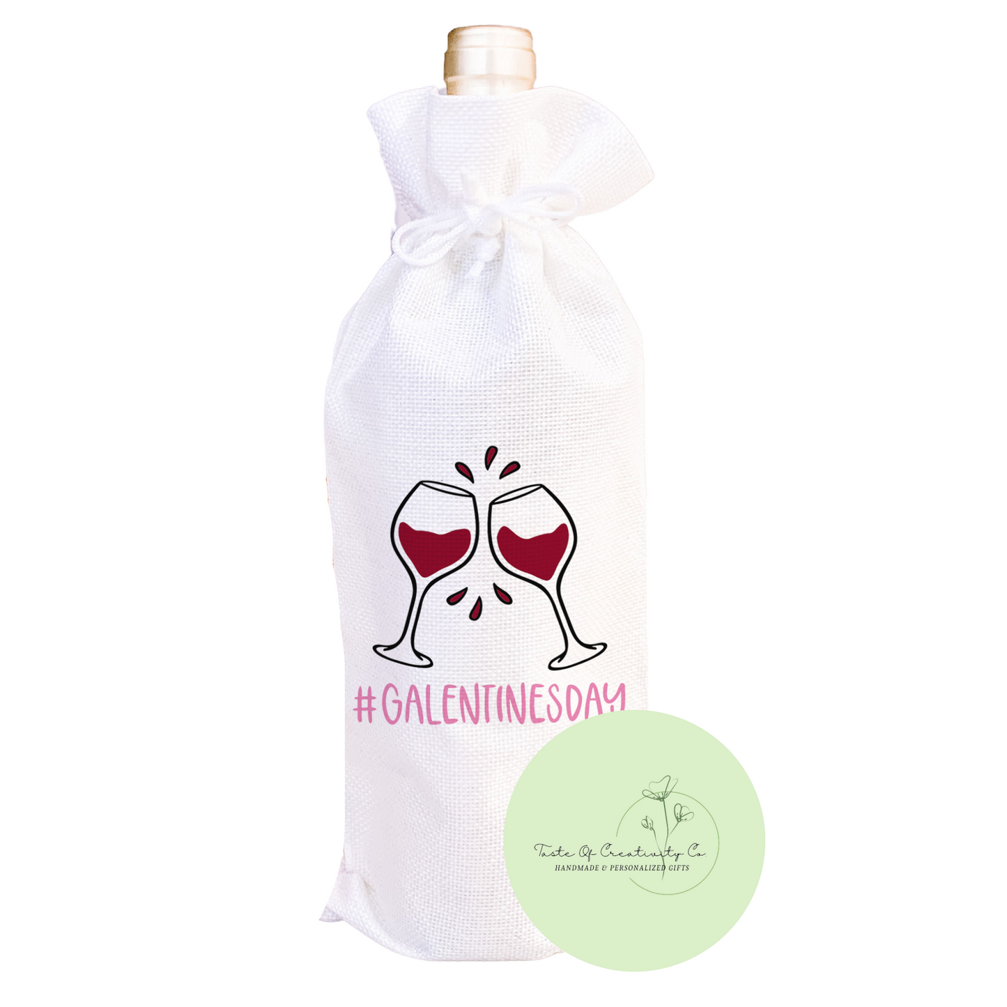 #GalentinesDay Wine Bag, Eco Friendly Gift Bag, Reusable Wine Bag